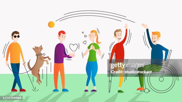 menschen mit behinderungen - persons with disabilities stock-grafiken, -clipart, -cartoons und -symbole