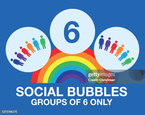 social bubbles covid-19 - nhs stock illustrations