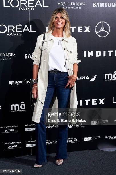 Arancha de Benito attends Andres Sardá fashion show during the Merecedes Benz Fashion Week Spring/Summer 2021 at Ifema on September 10, 2020 in...