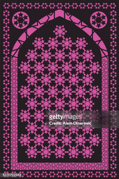 islamic rugs. muslim praying carpet vector illustration. - prayer mat stock-fotos und bilder