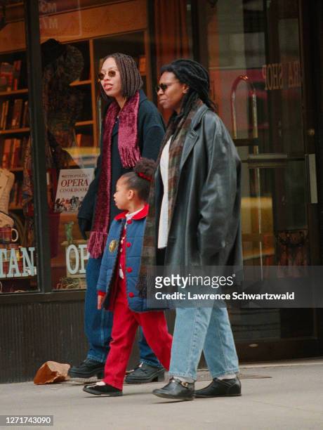Whoopi Goldberg strolls with daughter, Alexandrea and granddaughter, Amarah Skye on Madison Avenue, New York