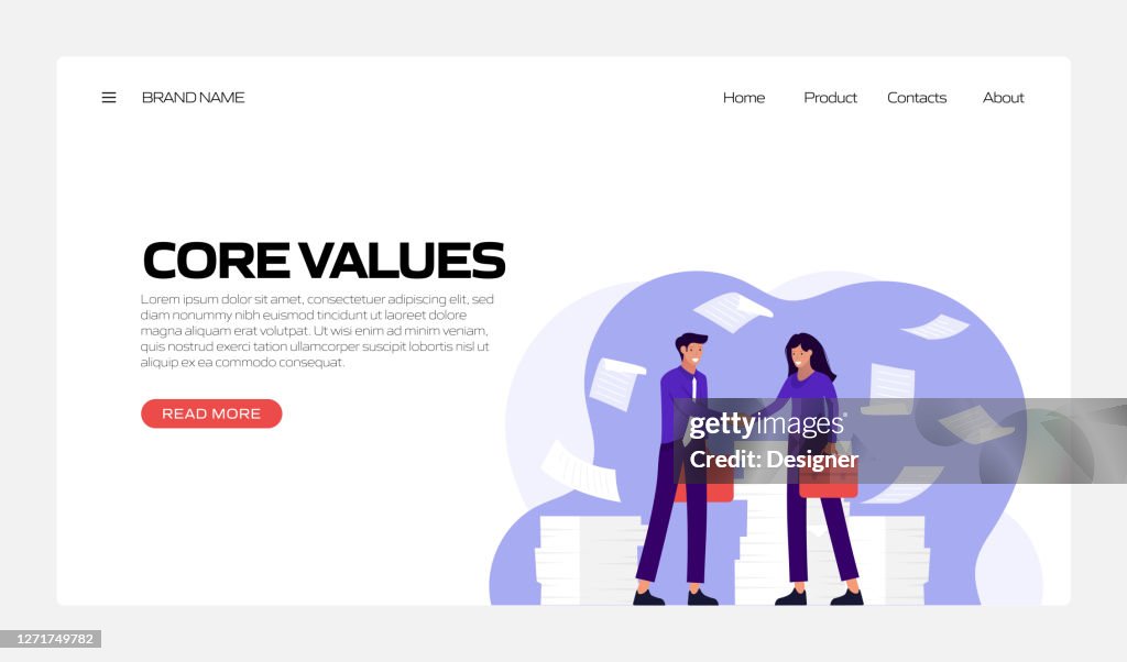 Values Website Section Core Values Concept Vector Illustration For Website Banner ...