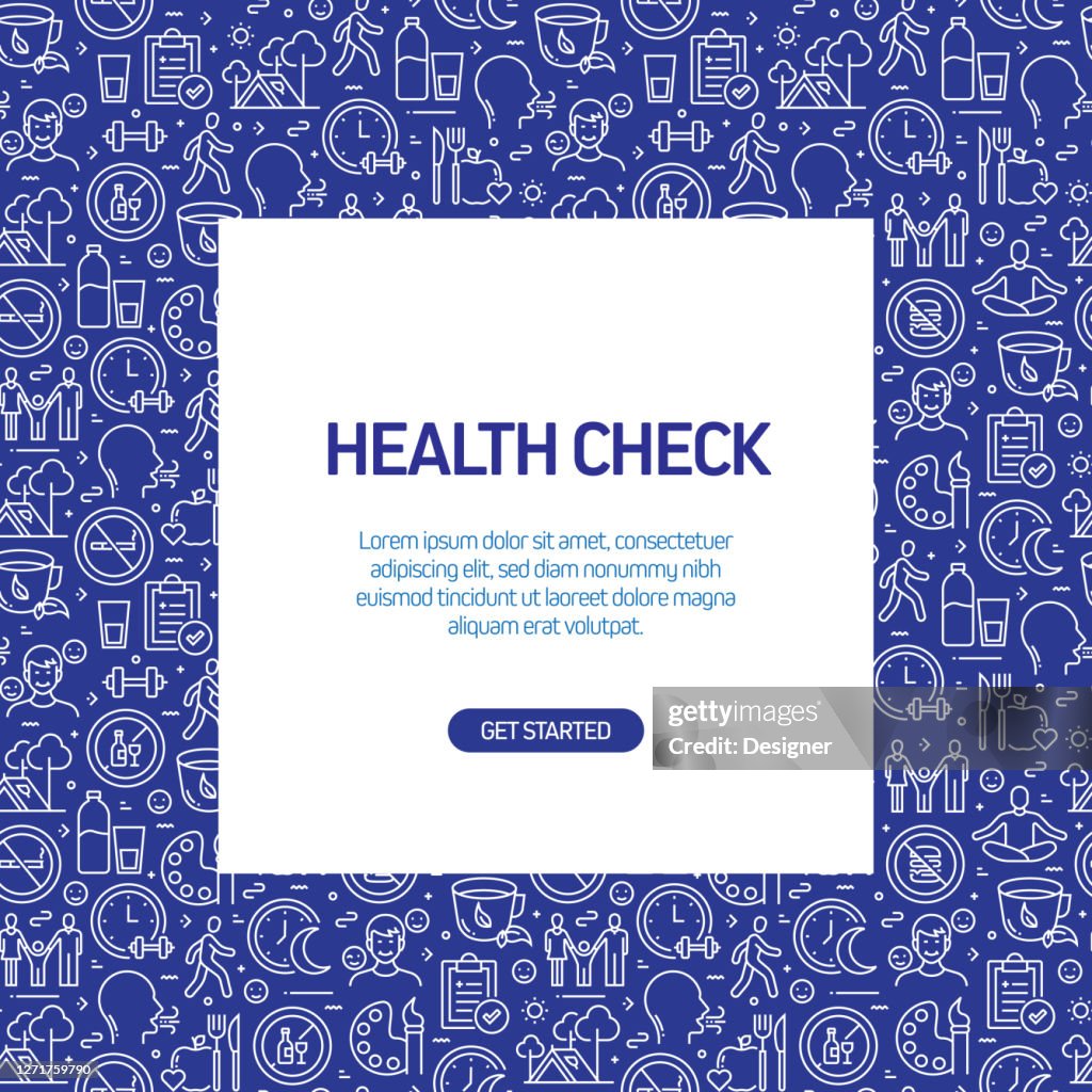 Health Check Design Health Check Related Banner Design With Seamless Pattern High-Res ...