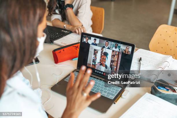 Study Group Video Call Teenagers Group Video Call Photos and Premium High Res Pictures - Getty ...