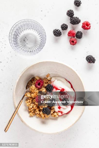 breakfast. - blackberry stock pictures, royalty-free photos & images
