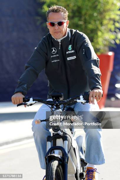 German mercedes driver Michael Schumacher during the Monza grand prix. Monza , September 12th, 2010