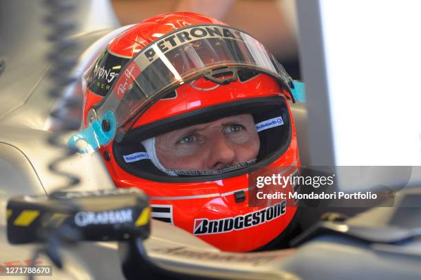 German mercedes driver Michael Schumacher during the Monza grand prix. Monza , September 12th, 2010
