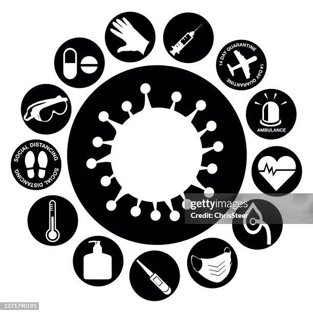 coronavirus icons - medical ventilator stock illustrations