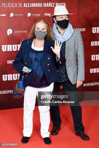 Fedra Lorente and Miguel Morales attend 'Urubu' premiere at the Callao cinema on September 10, 2020 in Madrid, Spain.