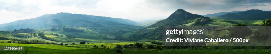 Scenic View Of Mountains Against Sky, San Gimignano, Italy