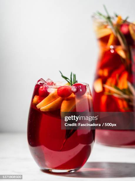 close-up of fruits on table - sangria stock pictures, royalty-free photos & images