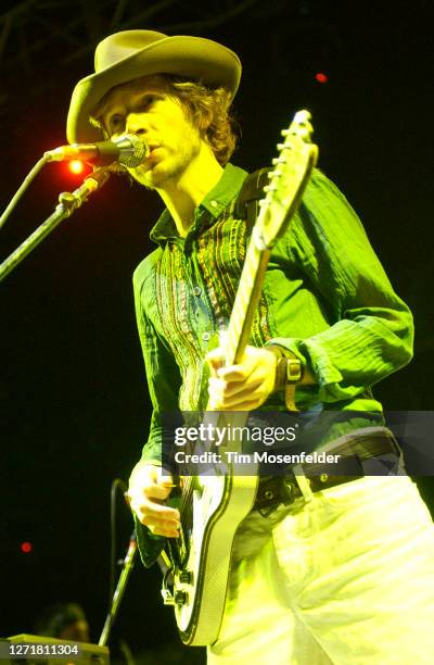 Beck Hansen performs during KROQ's Inland Invasion 5 at Hyundai Pavilion on September 17, 2005 in Glen Helen, California.