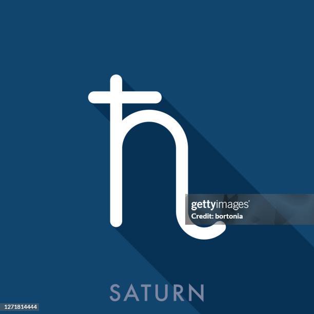 saturn planetary symbol icon - cronus mythological figure stock illustrations