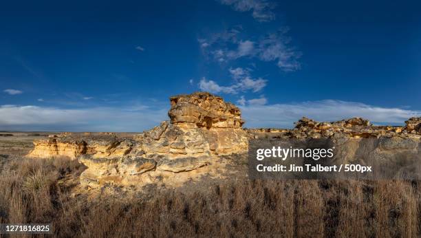 panoramic view of rock formations against sky, leoti, united states - kansas landscape stock pictures, royalty-free photos & images