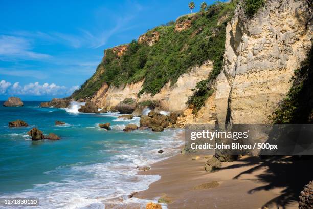 scenic view of sea against sky, aguadilla, puerto rico - aguadilla stock pictures, royalty-free photos & images