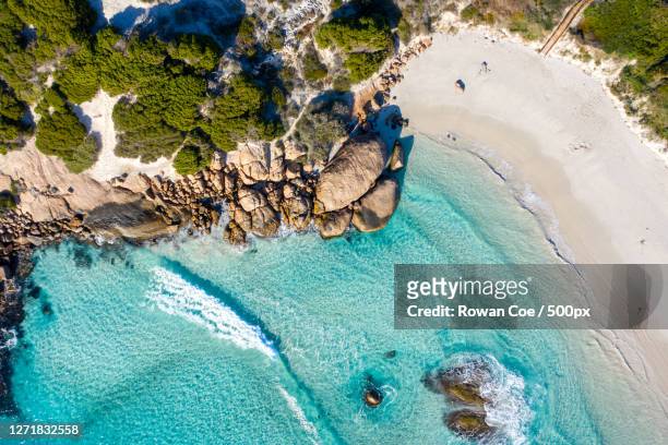 aerial view of sea, esperance, australia - australia occidental fotografías e imágenes de stock