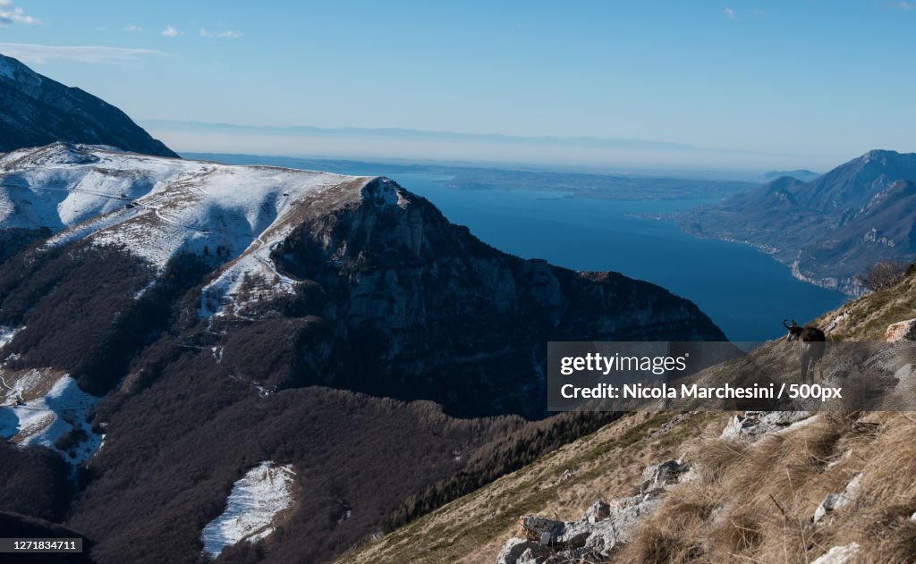 Scenic View Of Snowcapped Mountains Against Sky, Brentonico, Italy