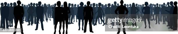 crowd (all people are complete and moveable) - surrounded by light stock illustrations