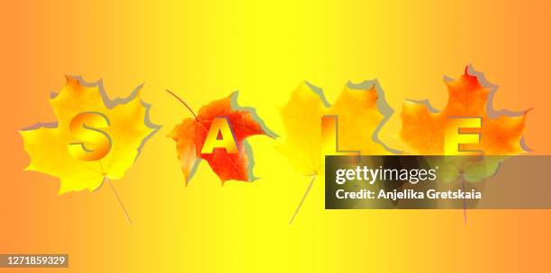 autumn sale concept. - autumn sale stock pictures, royalty-free photos & images