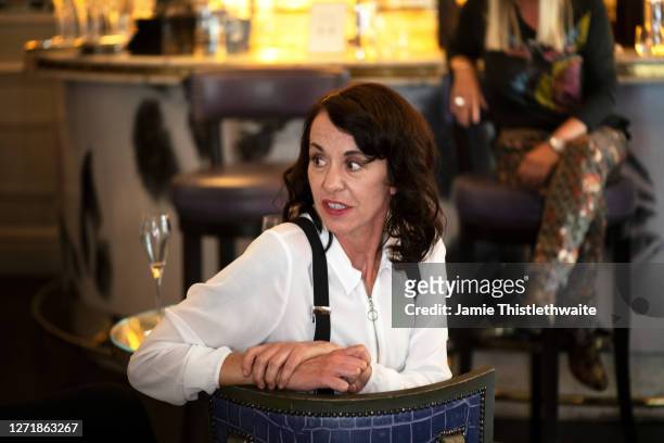 Ky Holye listens to a question on the Cast and Crew panel during the "Henpire" podcast launch event at Langham Hotel on September 10, 2020 in London,...