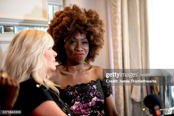 Heather Small poses during the "Henpire" podcast launch event at Langham Hotel on September 10, 2020 in London, England.