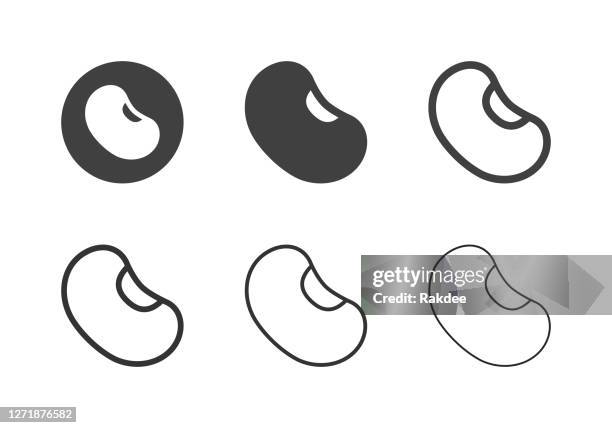 bean icons - multi series - glycine stock illustrations