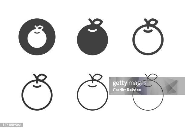orange icons - multi series - grapefruit isolated stock illustrations