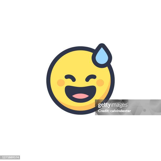 emoticon cute flat design - uncomfortable conversation stock illustrations
