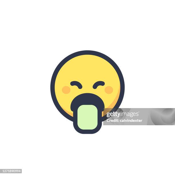 emoticon cute flat design - nausea stock illustrations