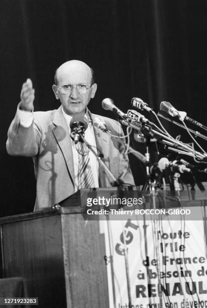 Discours de Henri Krasucki, le secrétaire général de la Confédération générale du travail, à la maison de la Mutualité à Paris, le 7 septembre 1985,...