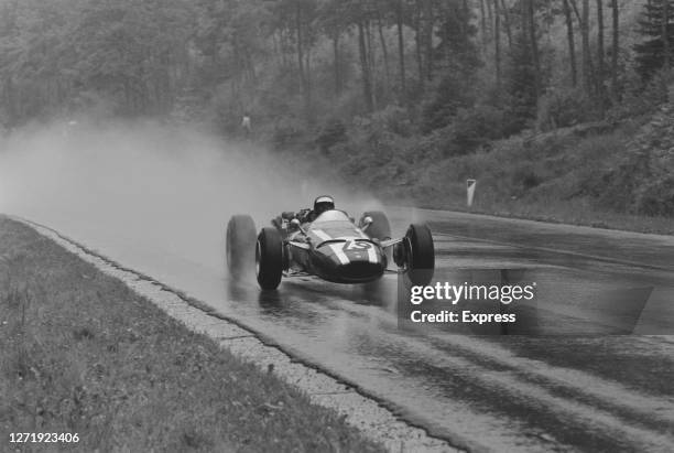 German-born racing driver Jochen Rindt takes part in the Belgian Grand Prix at Spa-Francorchamps in Belgium, 12th June 1966. He came in second.