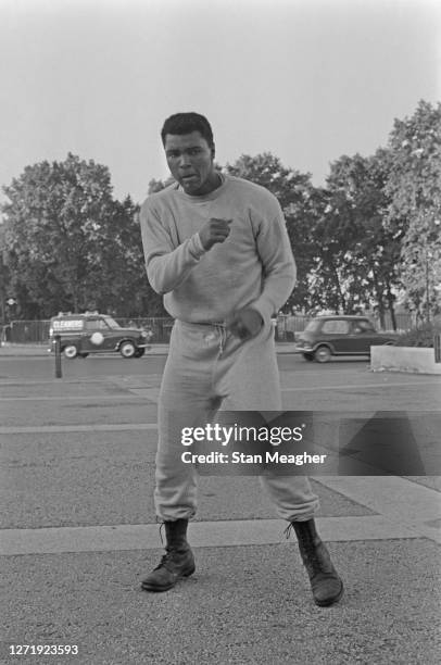 American boxer Muhammad Ali , born Cassius Clay, in training in London, 23rd July 1966.