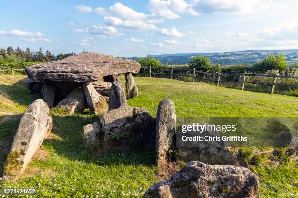 arthur's stone, welsh marches, uk - king arthur stock pictures, royalty-free photos & images