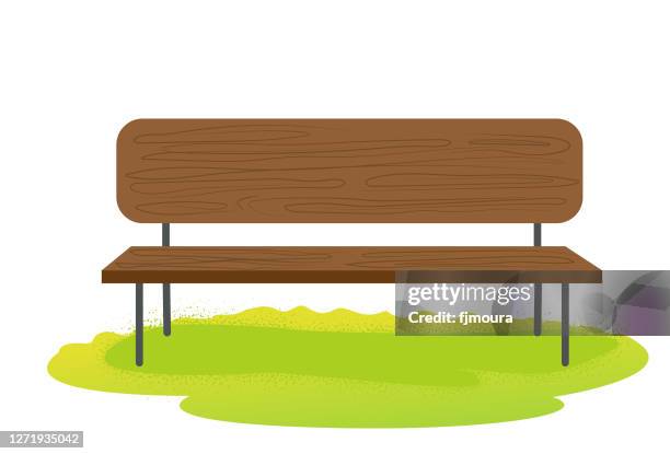 empty square bench with no one to use - empty bench park stock illustrations