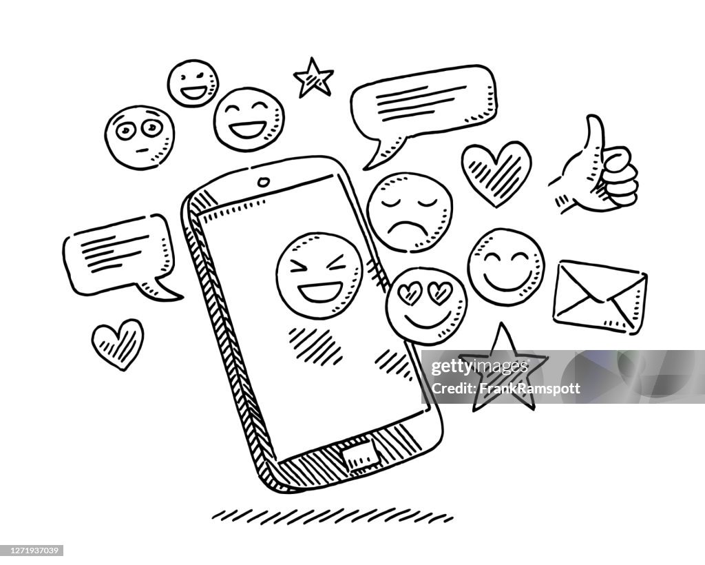 Iconos de redes sociales Dibujo de smartphone