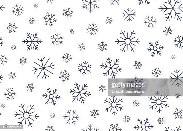 ilustraciones, imágenes clip art, dibujos animados e iconos de stock de fondo de la línea snowflake de invierno - pattern