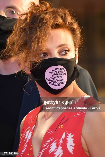 Jasmine Trinca walks the red carpet ahead of the movie 'Nomadland' at the 77th Venice Film Festival on September 11, 2020 in Venice, Italy.