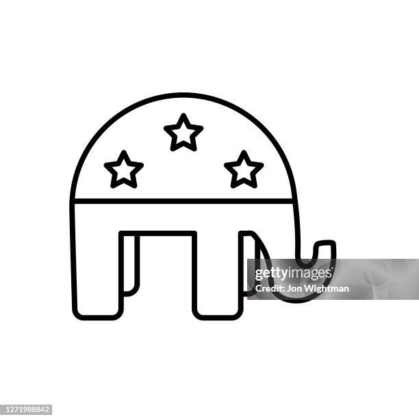 republikanischer elefant: politik und wahlikone - republikanischer us präsidentschaftskandidat stock-grafiken, -clipart, -cartoons und -symbole