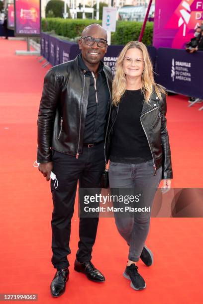 Actor Lucien Jean-Baptiste and Aurelie Nollet attend the "ADN" Premiere at the 46th Deauville American Film Festival on September 11, 2020 in...