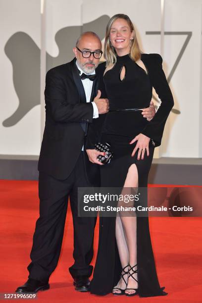 Director Álex de la Iglesia and Carolina Bang walk the red carpet ahead of the movie "30 Monedas" - Episode 1 at the 77th Venice Film Festival on...