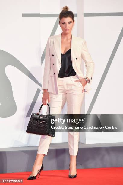 Claudia Andreatti walks the red carpet ahead of the movie "30 Monedas" - Episode 1 at the 77th Venice Film Festival on September 11, 2020 in Venice,...