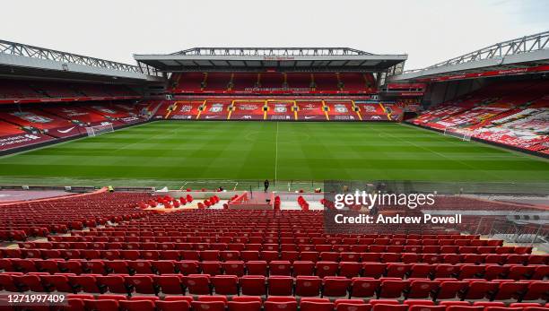 General view of Anfield Stadium ahead of the new Premier League season on September 11, 2020 in Liverpool, England.