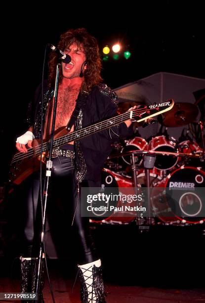 Kip Winger of American rock group Winger at the Alpine Valley Music Theater in East Troy, Wisconsin, September 27,1990.