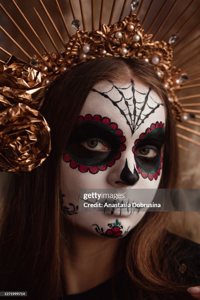 Maquillaje Para El Día De Muertos Dia De Los Muertos Foto de stock - Getty  Images