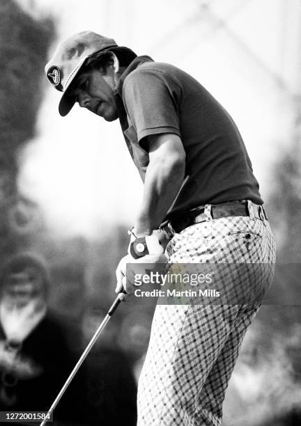 American professional golfer Lee Trevino follows his putt during the 1973 Jackie Gleason Inverrary-National Airlines Classic on February 23, 1973 at...