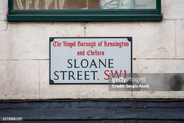 sloane street sign - sloane street foto e immagini stock