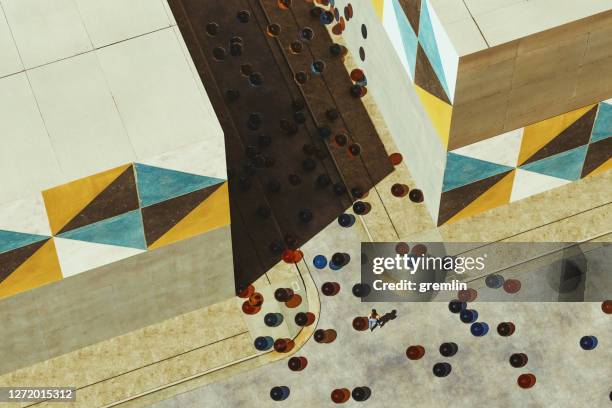 abstract glass spheres on the street - surreal painting stock pictures, royalty-free photos & images