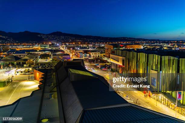 christchurch central: colombo st looking south - christchurch canterbury region in neuseeland stock-fotos und bilder