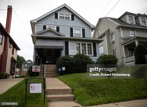 View of former Vice President Joe Biden's childhood house September 11, 2020 in Scranton, Pennsylvania. Former Vice President Biden is the Democratic...