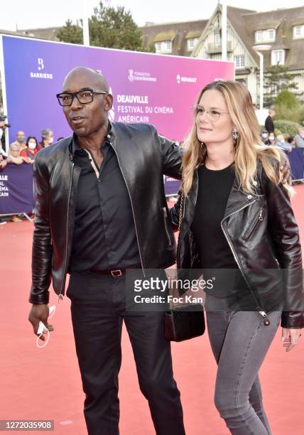 Lucien Jean-Baptiste and Aurelie Nollet attend "ADN" Premiere at 46th Deauville American Film Festival on September 11, 2020 in Deauville, France.